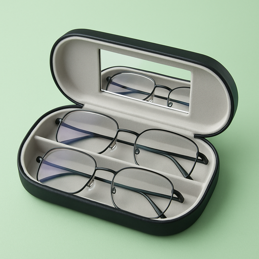 Double Layer Leather Glasses Case